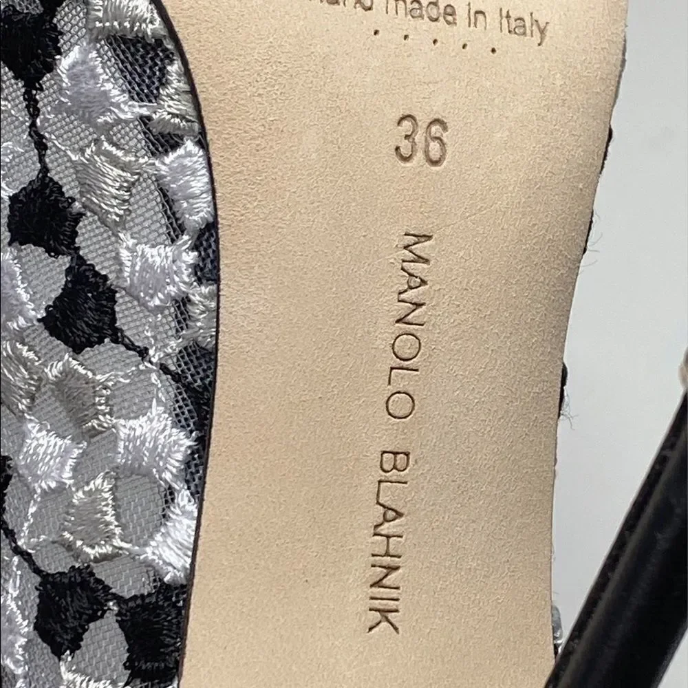 Manolo Blahnik Hangisi 105 Embellished Embroidered Pumps size 36